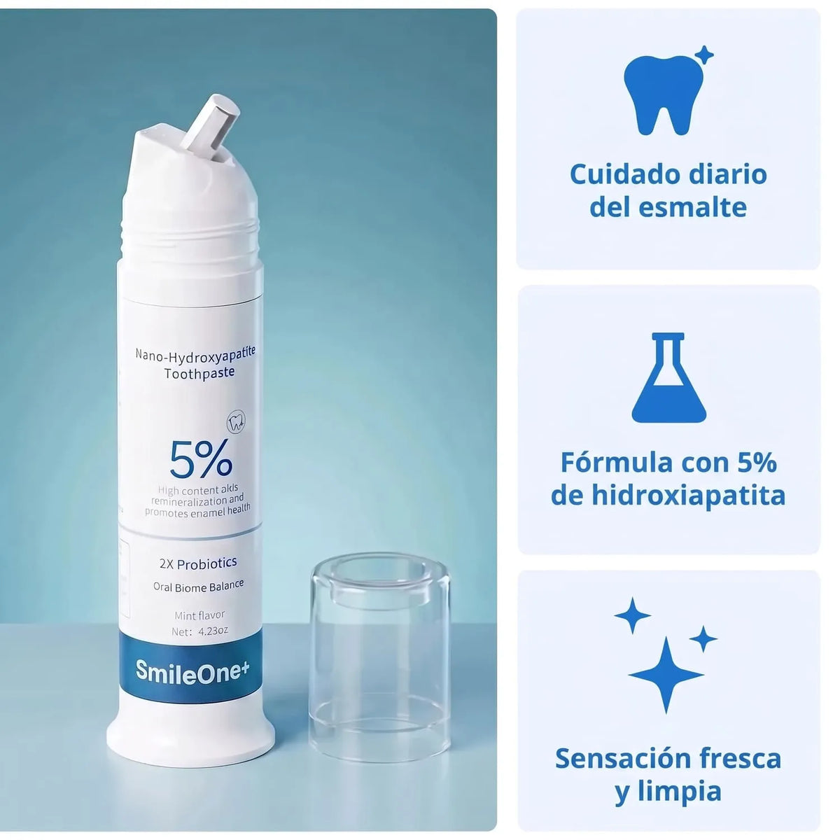Dentífrico con hidroxiapatita para dientes sensibles